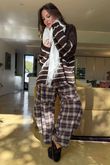 Big Softie Stripe Funnel Grunge Knit Chocolate Stone
